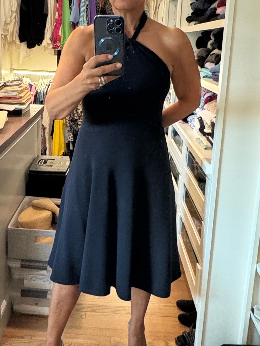 Ralph Lauren Navy (Purple Label) Halter Fit-and-Flare Dress - Originally $1800